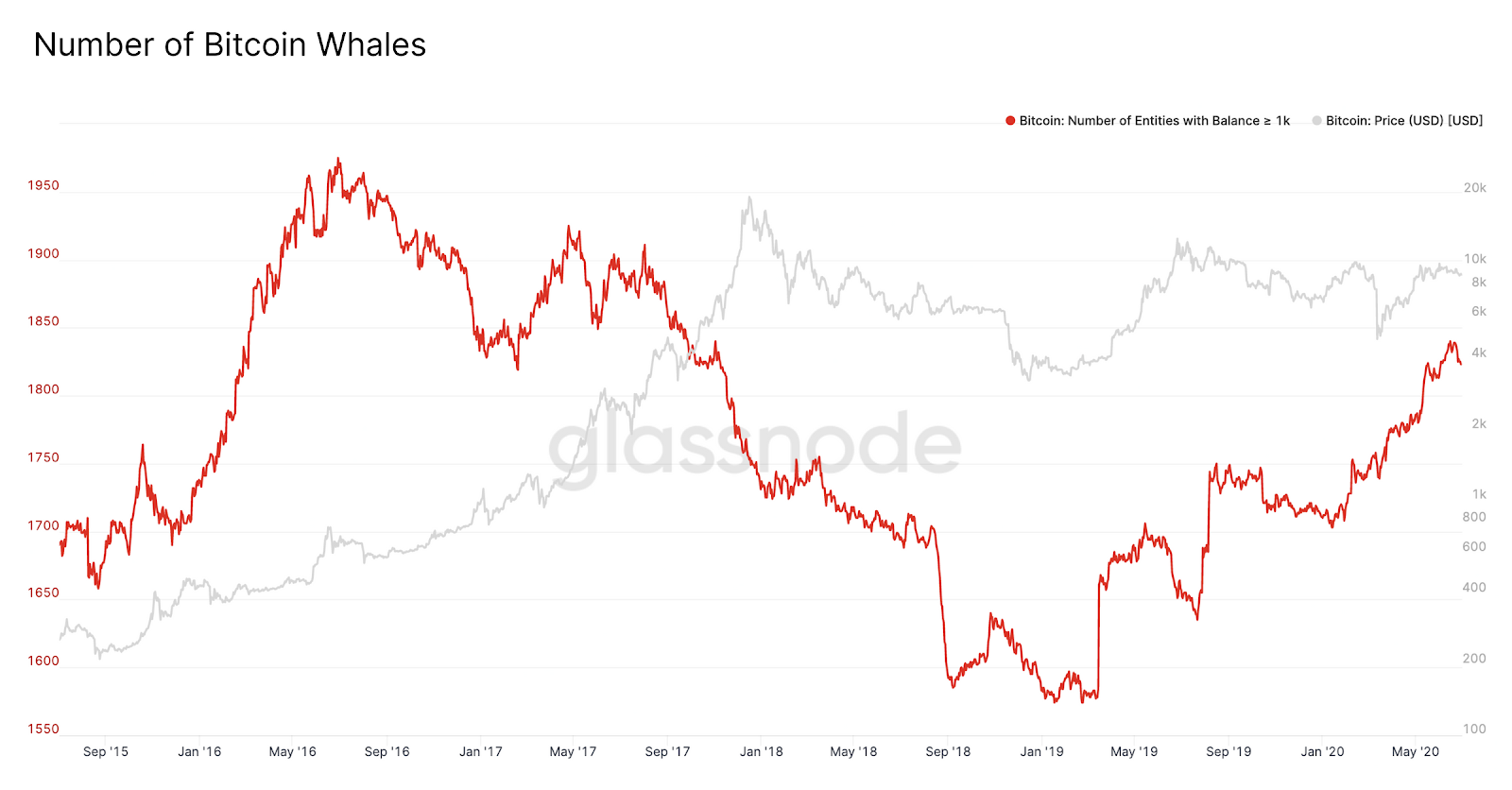 El número de ballenas de BTC aumentó sustancialmente desde marzo