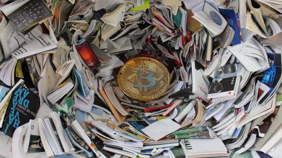 3 bitcoins a la basura