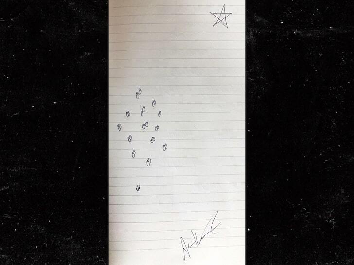 Ashton Kutcher showcases his now-incinerated artwork
