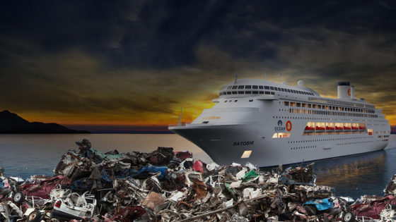 El crucero bitcoiner Satoshi navega a un centro de desguace en la India